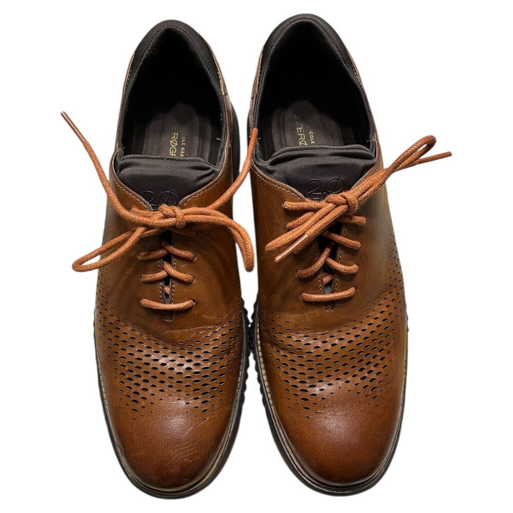 cole haan brown 2.zerogrand laser wingtip oxford Retails $308 dress shoes europe